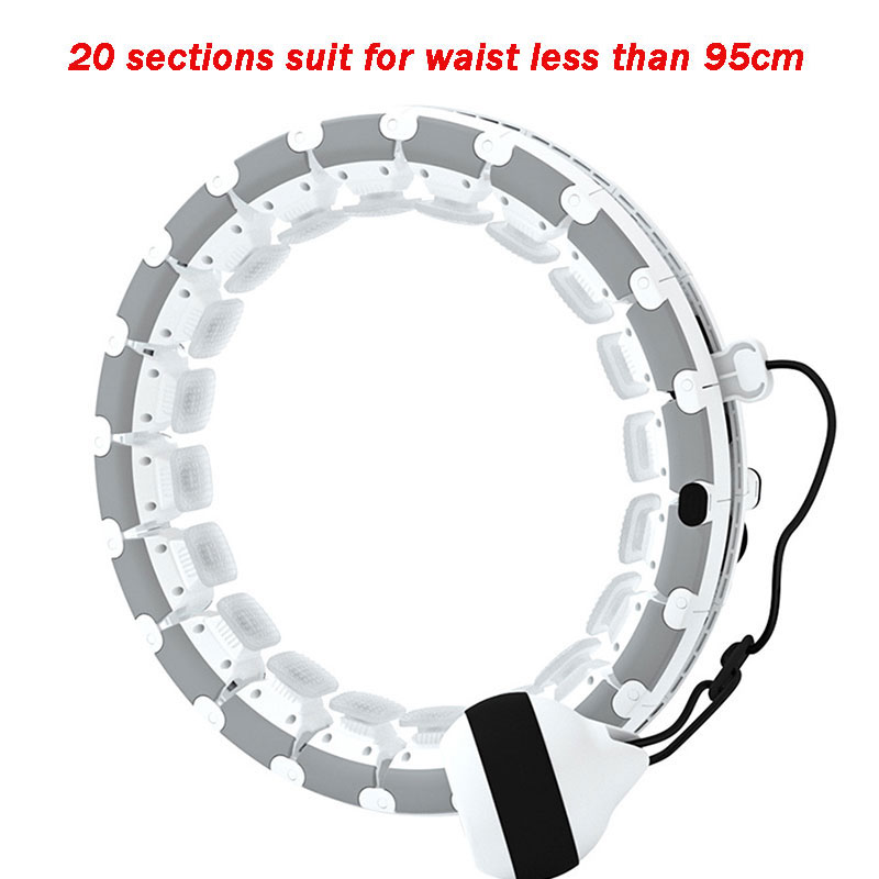 Aro destacável para massagem, equipamento de ginástica para treino em casa, perda de peso, esportivo, exercício abdominal fino: 20 sections gray