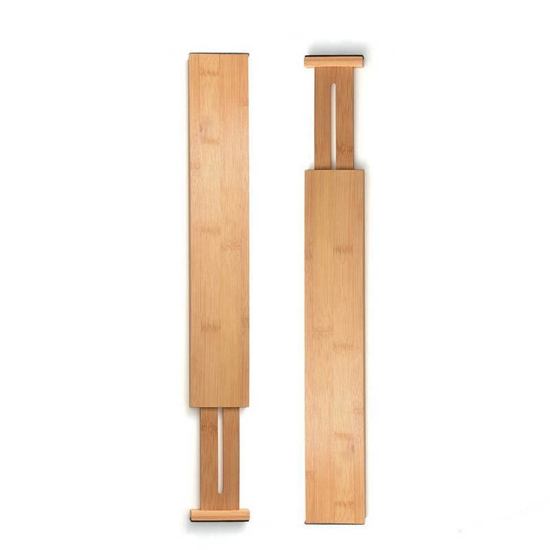 Organisateurs de diviseur de tiroir extensible en bambou-séparateurs de tiroir de cuisine réglables à ressort-meilleurs pour la cuisine, la commode, la chambre à coucher,: Default Title