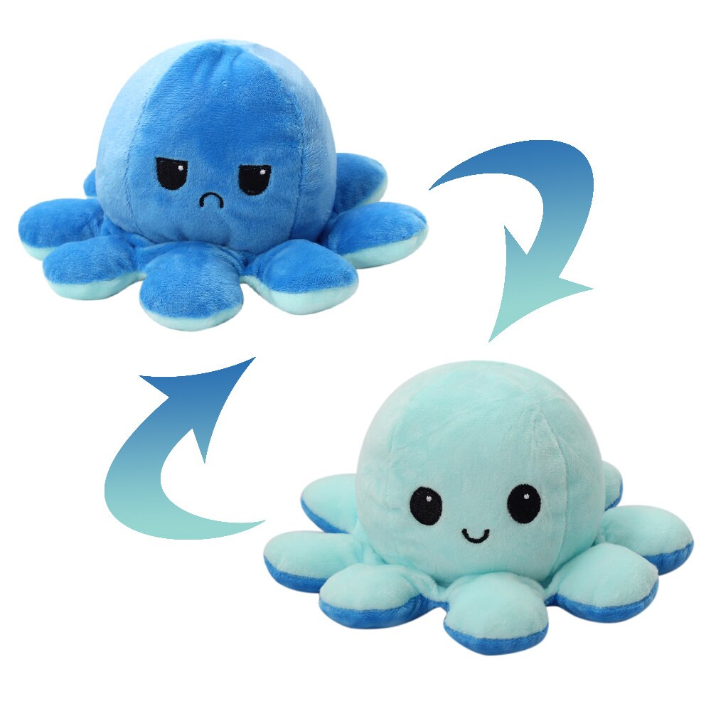 12 Colors Plush Toys Double-sided Flip Doll Soft Stuffed Animals Toys Christmas Home Decoration pulpo: 011