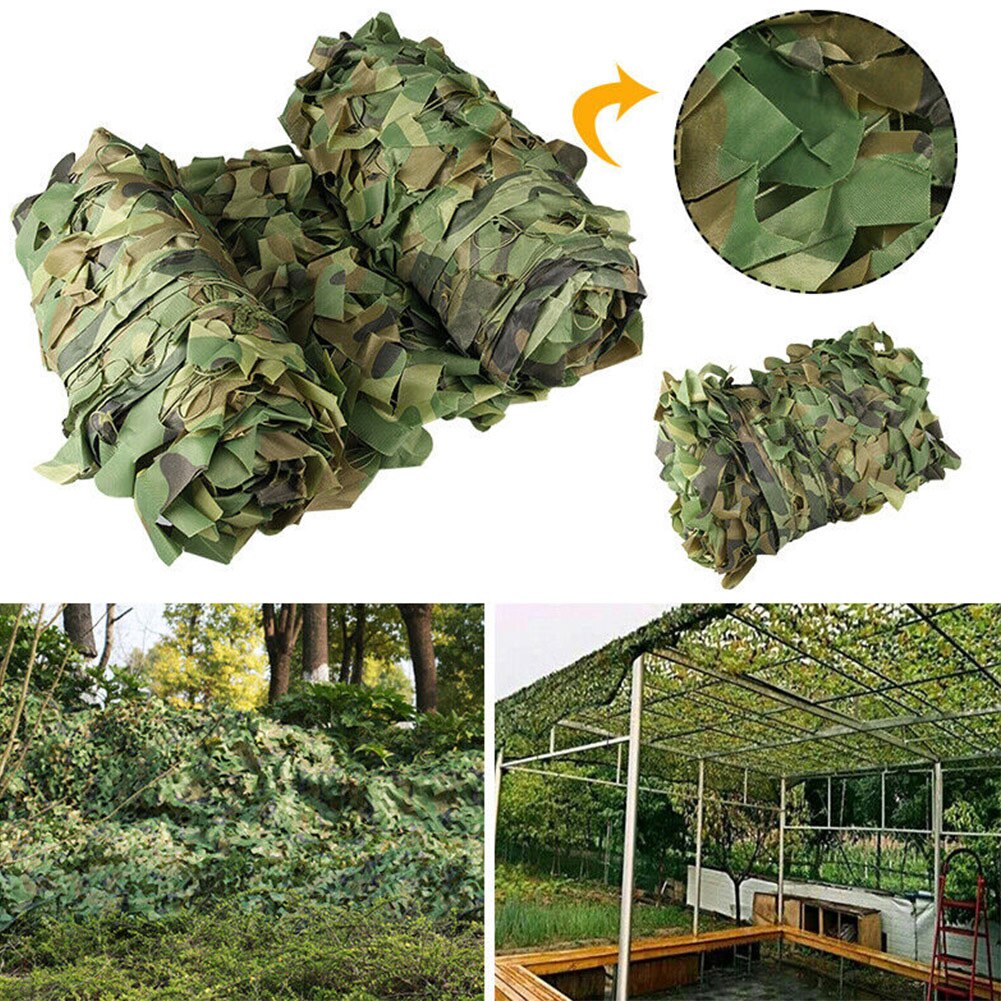 2 lag bærbar fiske bulk rull hage dekor utendørs campingfest dobbeltsidig solskjerming anti uv bil skog camo netting