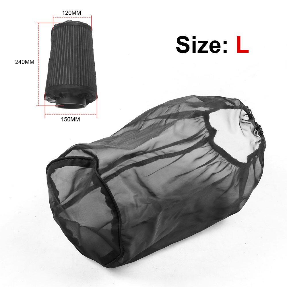 Universal Air Filter Protective Cover Waterproof Oilproof Dustproof for High Flow Air Intake Filters Air Filter Cover: Size L