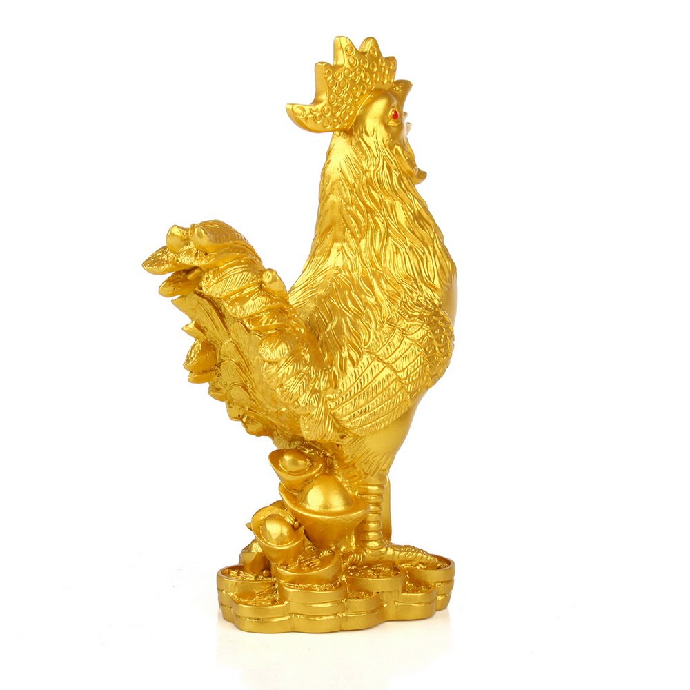 Rooster sculpture model resin gold chicken ornaments home decorations auspicious living room office desktop ornaments