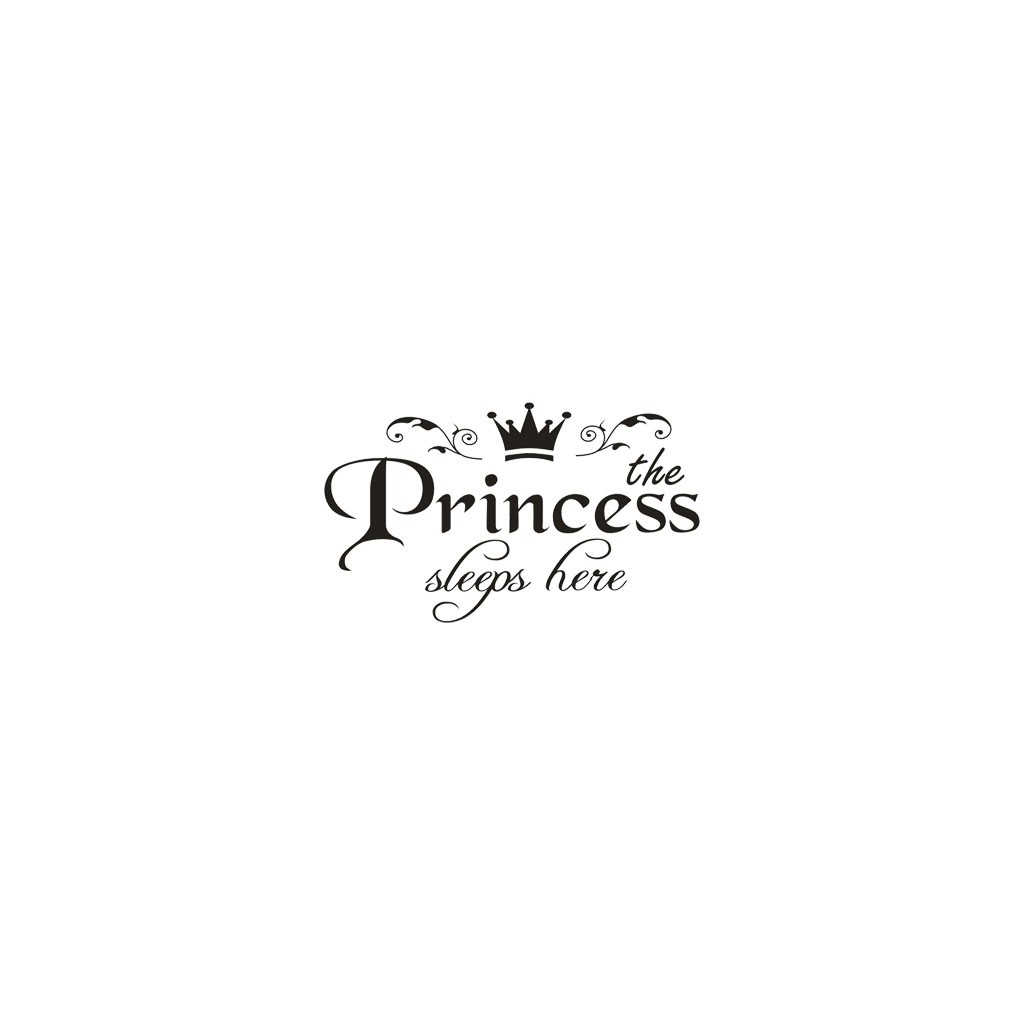 KAKUDER Princess PVC home decoration wall stickers door stickers decals girls bedroom door vinyl art mural Dec29: Black