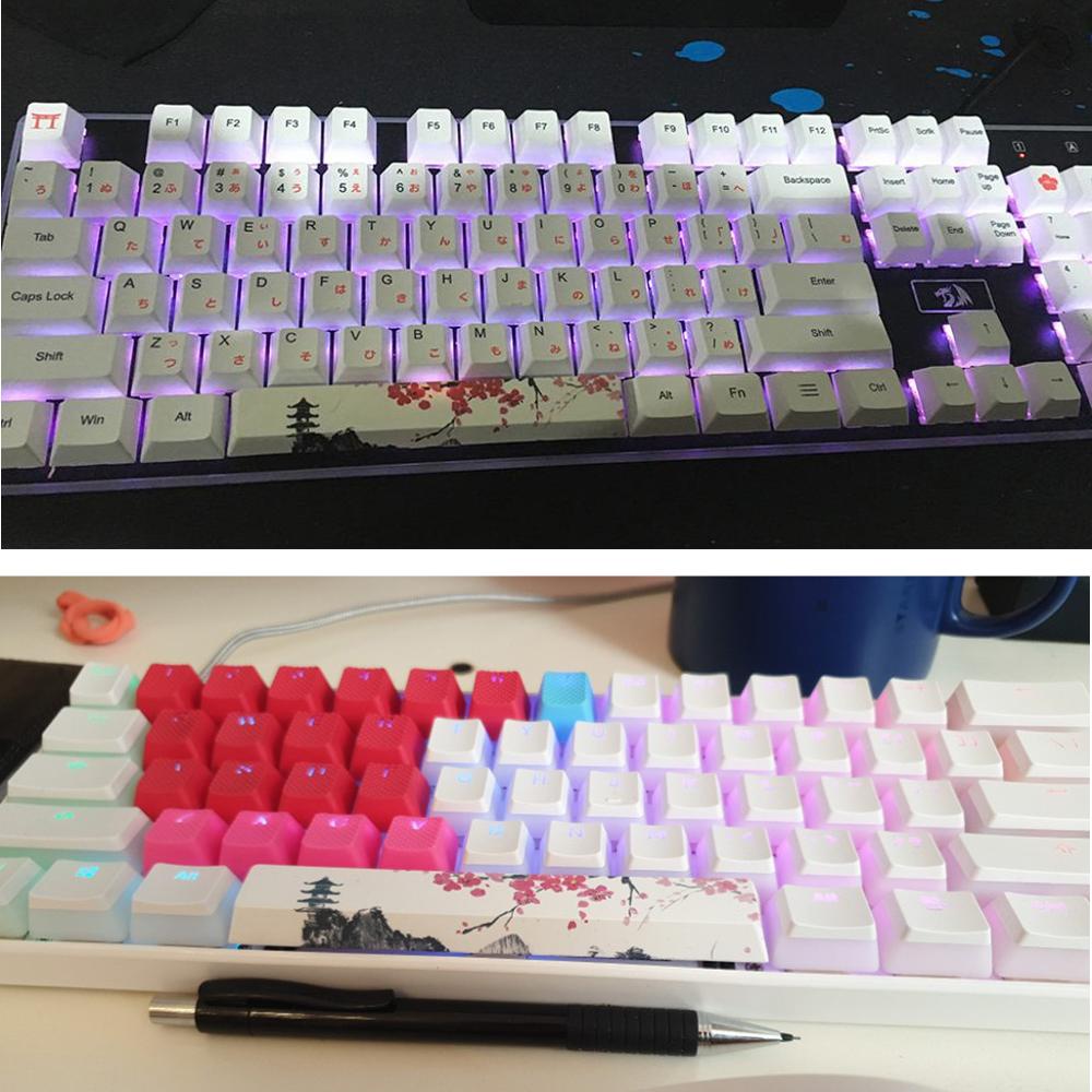 Replace SpaceBar Keycap PBT Five Sides Dye-Subbed Spacebar 6.25U Cherry Profile Space Bar Keycap for DIY Mechanical Keyboard gk6