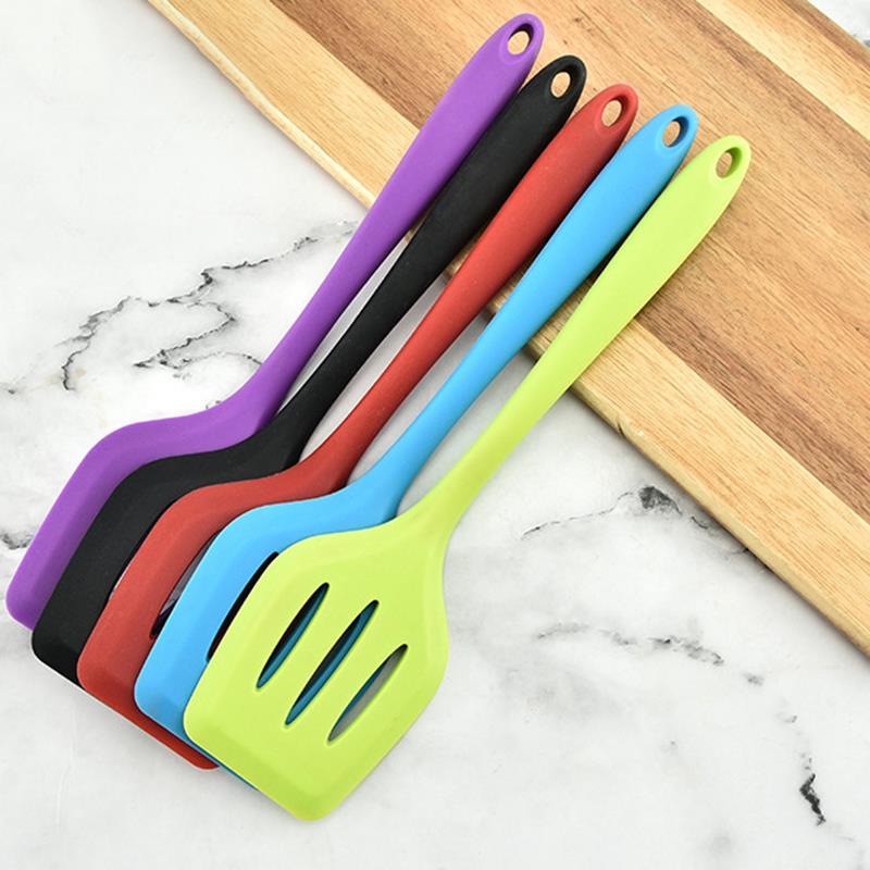 Keuken Koken Tool Siliconen Turner Ingelaste Koken Spatel Hittebestendig Een Stuk Niet Stok Keuken Gebruiksvoorwerp Multicolor