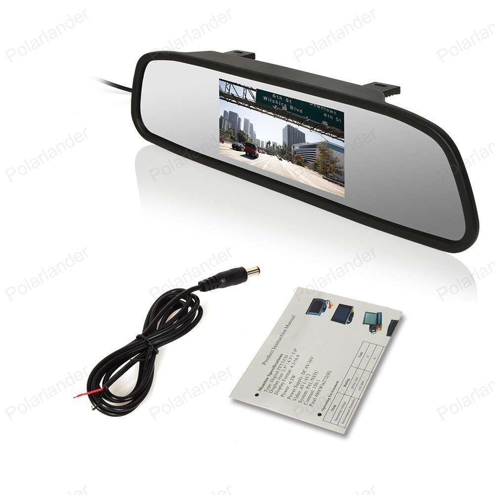 4.3 Inch Kleuren Lcd Car Monitor Met 4 Led Nachtzicht Auto Achteruitkijk Achteruitrijcamera