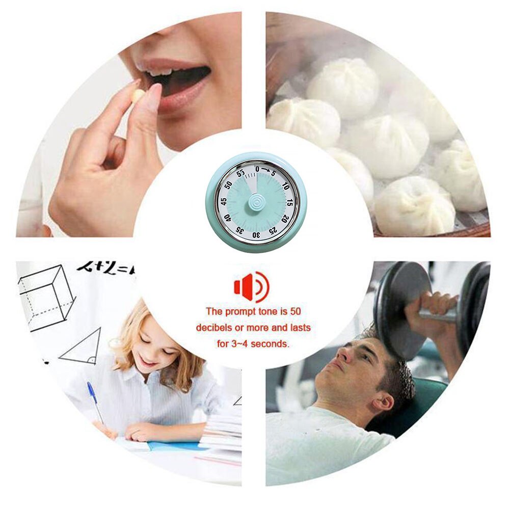 Portable Mechanical Clockwork Digit Count Down Practical Large Dial Retro Kitchen Timer Multi Use Reminder Magnetic Bottom: Default Title