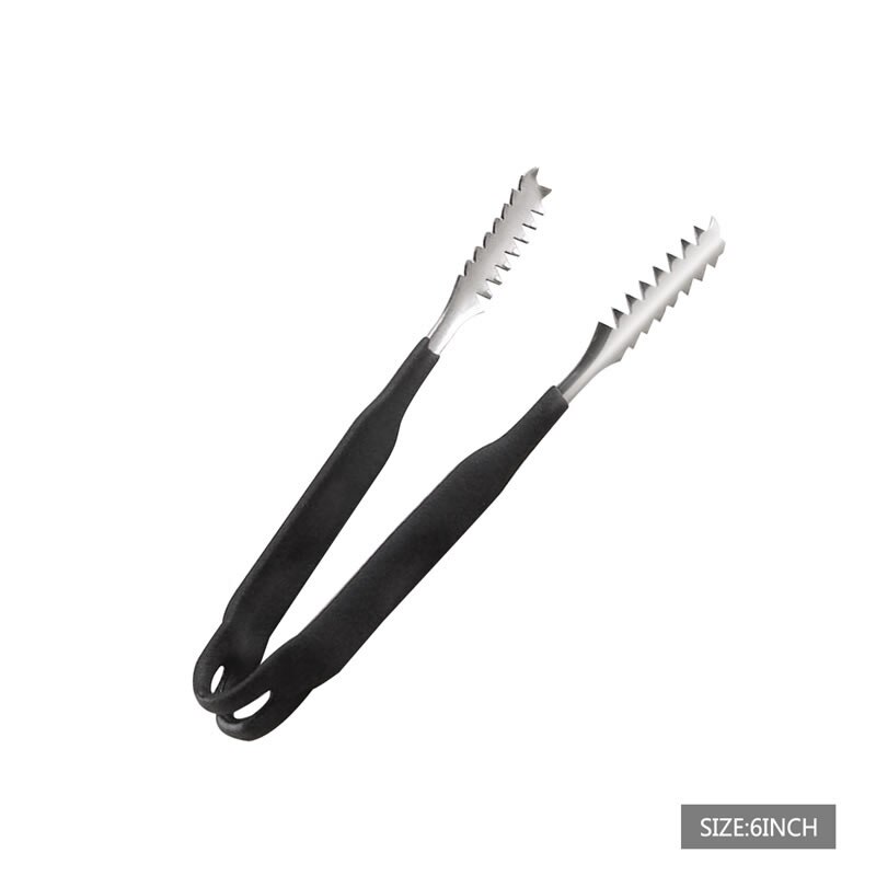 Silicone Handle Food Tongs Ice Tongs Clips for Salad BBQ Grill Multifunctional Kitchen Serving Cooking Tongs Bar Accessories: 6 Inch