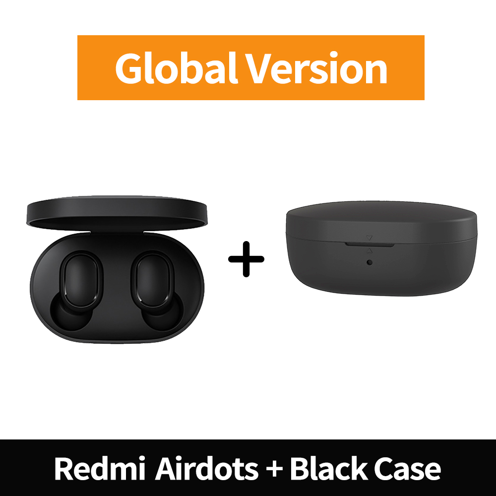 Instock Originele Xiaomi Redmi Airdots Hoofdtelefoon Draadloze Koptelefoon Voice Control Bluetooth 5.0 Ruisonderdrukking Tap Controle IPX4: GN Add Black Case