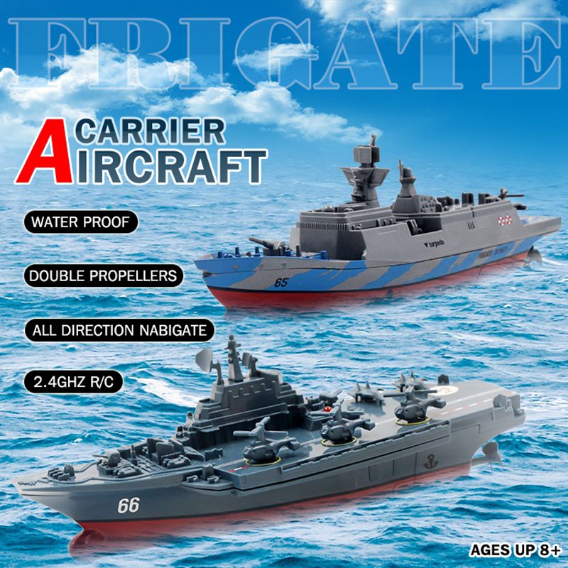 Barco RC 2,4 GHz, barco de Control remoto, portaaviones, buque de guerra, Crucero de batalla, barco de alta velocidad, juguete de carreras RC