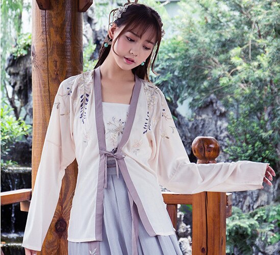 Hanfu frauen chinesischen tanz kostümich qing-dynastie kostüm chinesischen hanfu traditionellen chinesischen kleid: Bluse / L