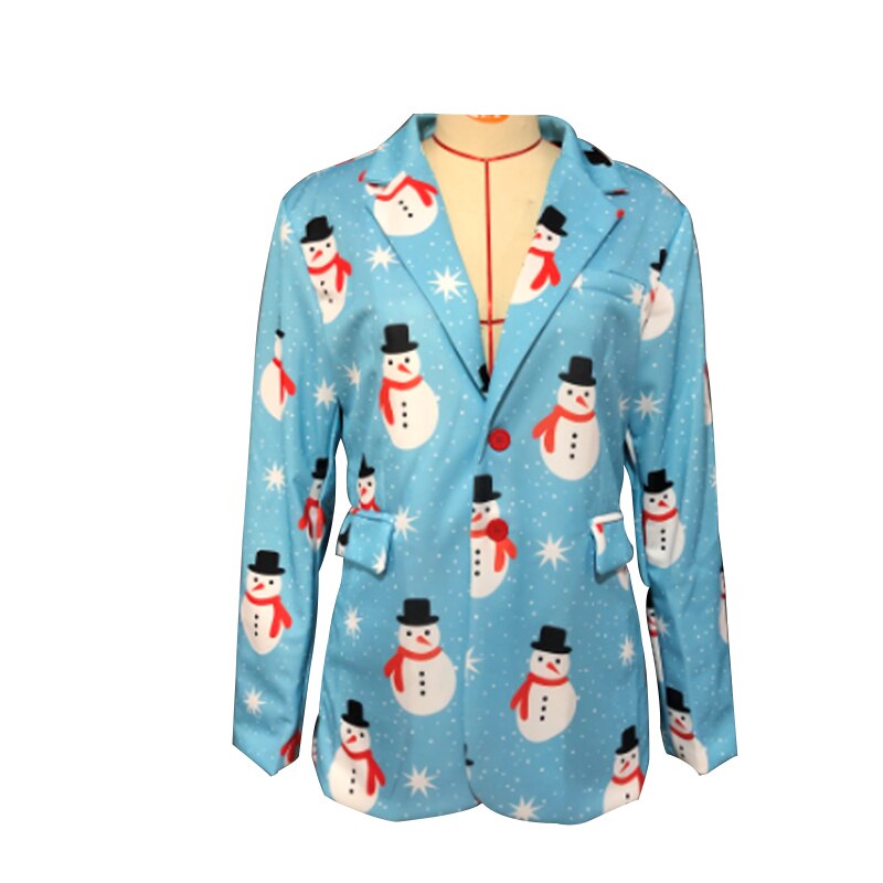 Kerstjack voor heren, klassiek 3D-bedrukt, feestelijk kostuum, stijlvolle blazer, slimfit, kerstkostuum, feestelijk outfit, B9, 3XL