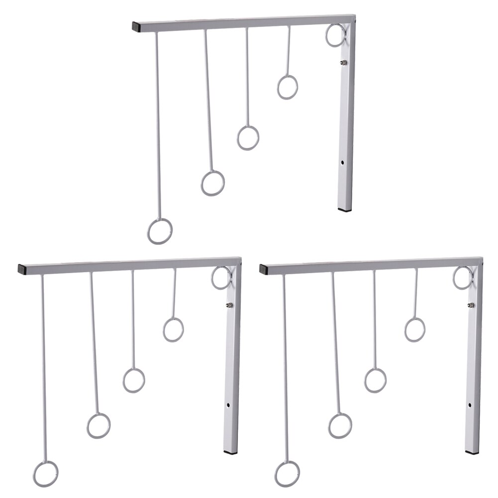 Clothes Hanger Wall Mounted Garment Racks 5 Ring Hanger Clothing Organizers Clothing Display Stand K888: White 3pcs