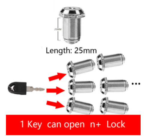 1PCS Drawer file cabinet metal cabinet cam lock longer 10MM 16mm 20mm 25mm 30mm 40mm tool cabinet equipment cabinet box lock: WHITE