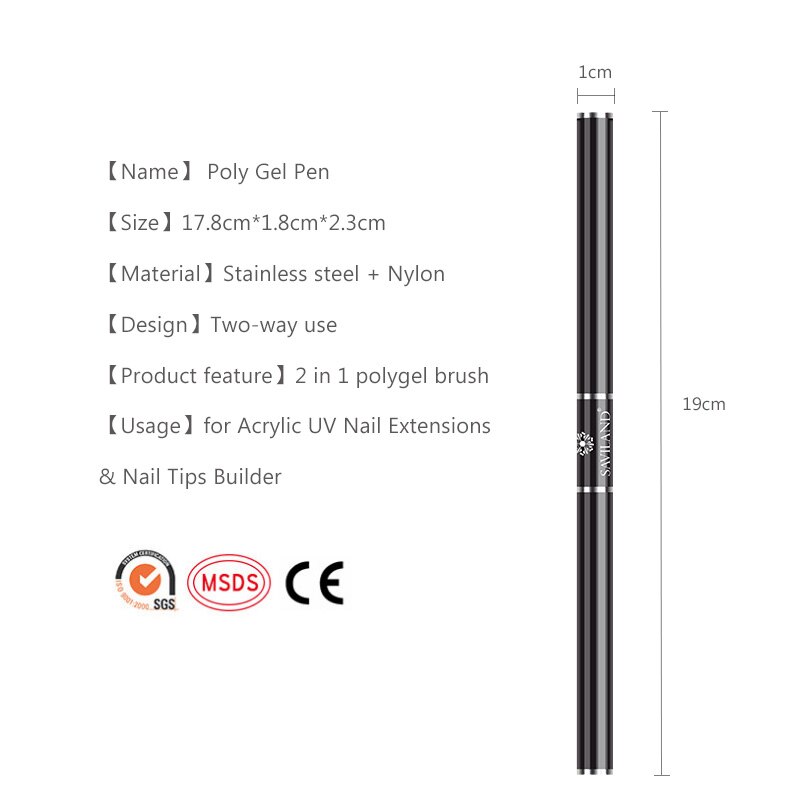 Saviland 2 In 1 Dubbele Poly Nail Gel Brush Pen Voor Nail Extension Builder Uv Gel Acryl Gel Brush Nagels tips Quick Tool