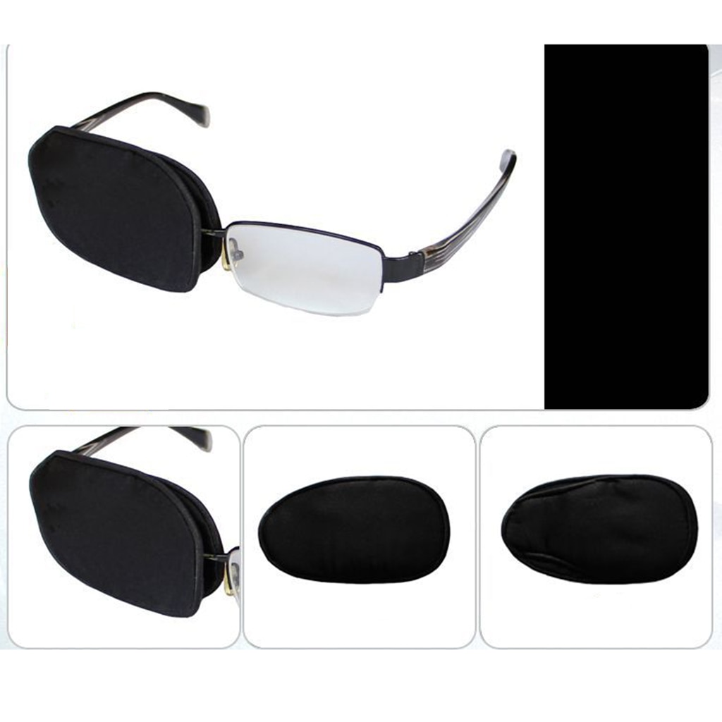 Parches de ojo de ambliopía para gafas, Parche de ojo para niños adultos, estrás, Parche de ojo perezoso-negro para adultos y niños negros