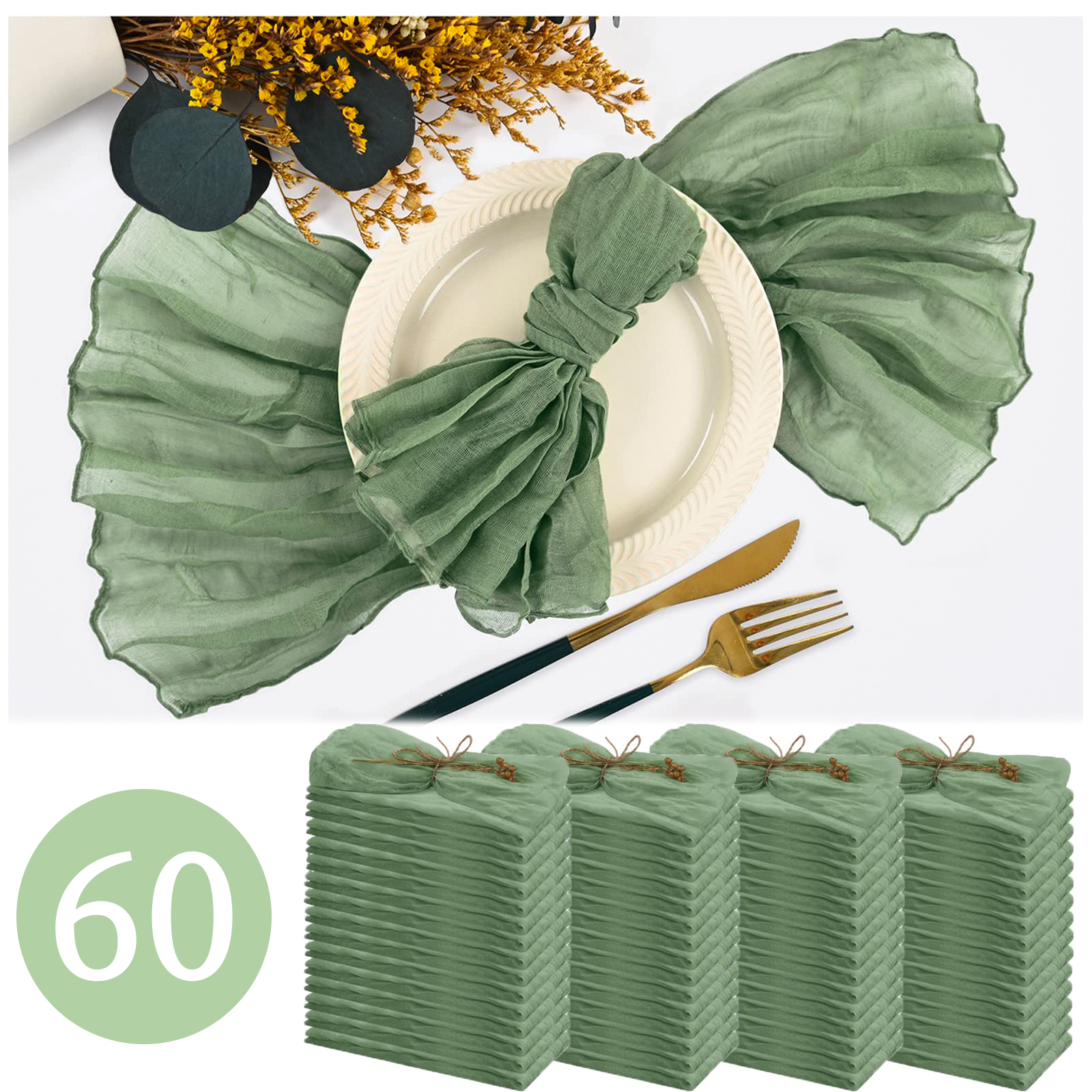 24-120 Stuks Salie Groene Bruiloft Servetten Doek Servetten Katoenen Gaas Handdoek 20Inch Servetten Dineren Placemats Feesttafel Decor: Rood