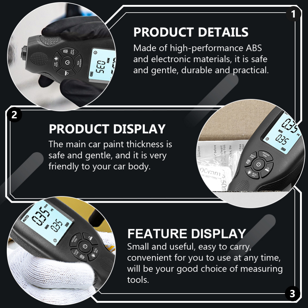 1pc miernik grubości lakieru miernik cyfrowy Auto farby pomiar grubości