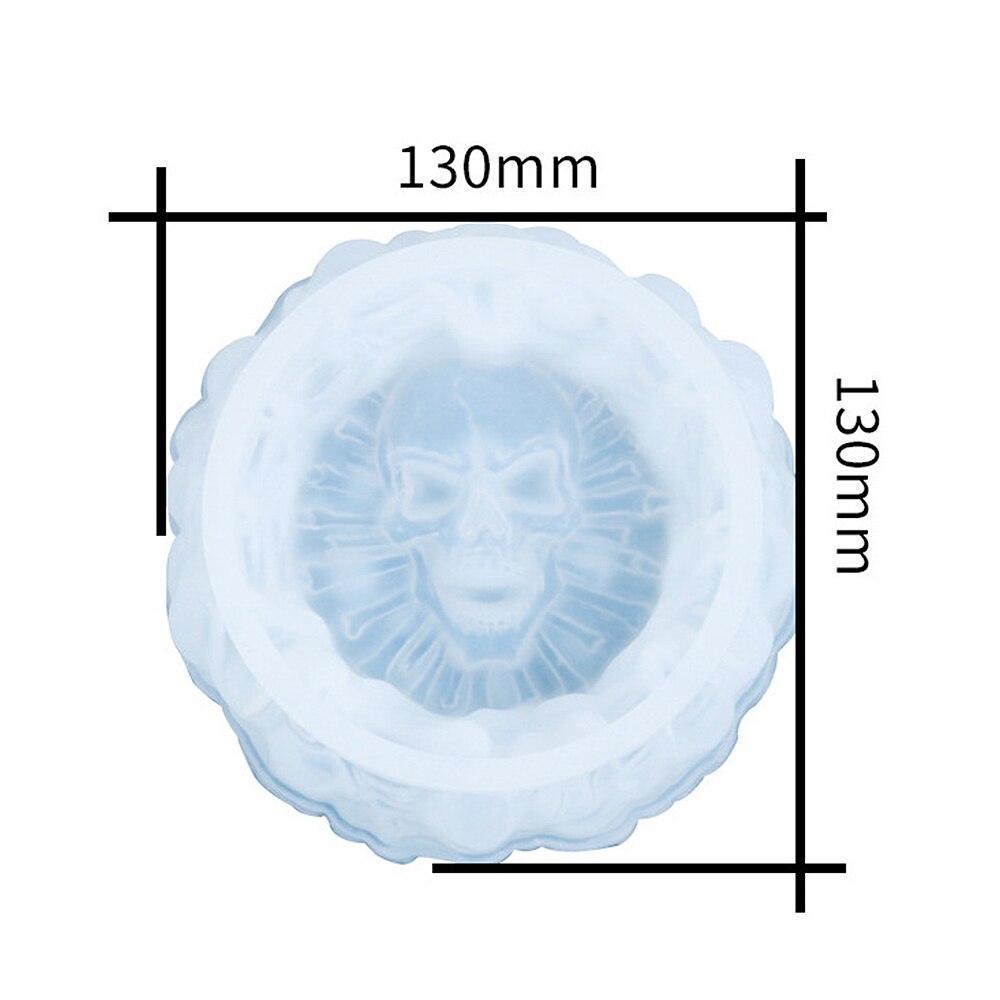 Molde Cenicero de silicona con forma de Calavera, resina, portavelas, molde de fundición, epoxi: Default Title