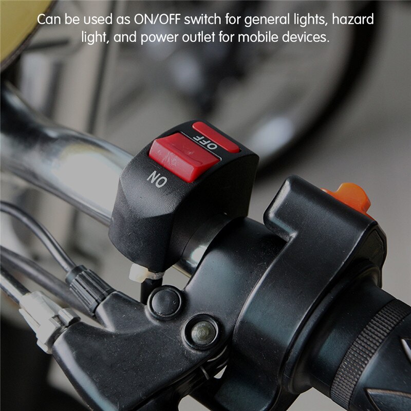 Universal Stuur Motorcycle Switch 12V Bike Handle Bar Stop Schakelaar On/Off-Knop Bullet Connector Voor Led Spotlight