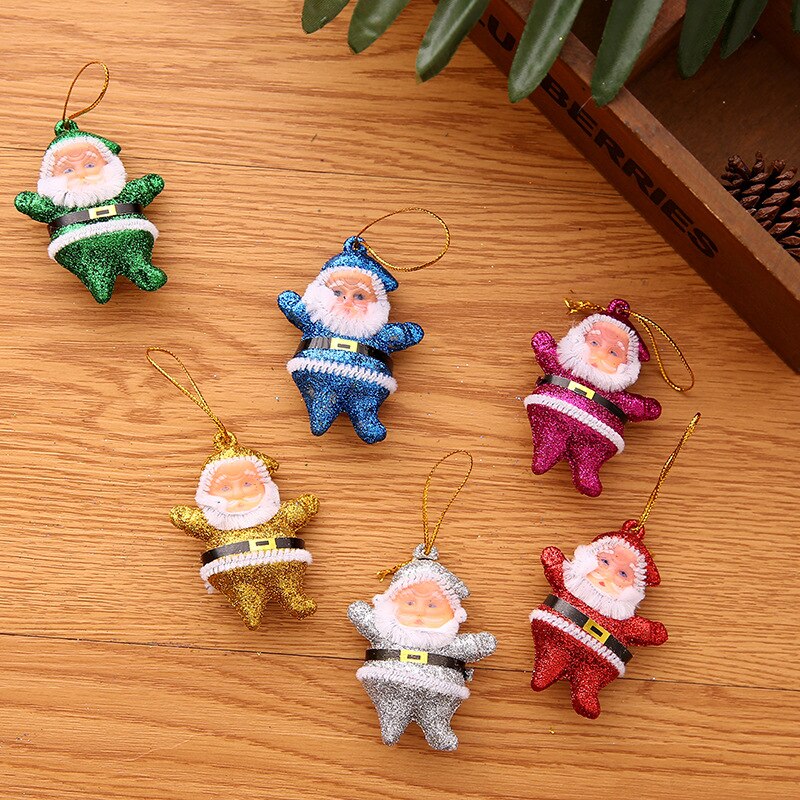 6 stuks kerstman hanger vrolijke kerstversiering voor thuis kerstboomversieringen jaardecoratie festival feestartikelen: Default Title