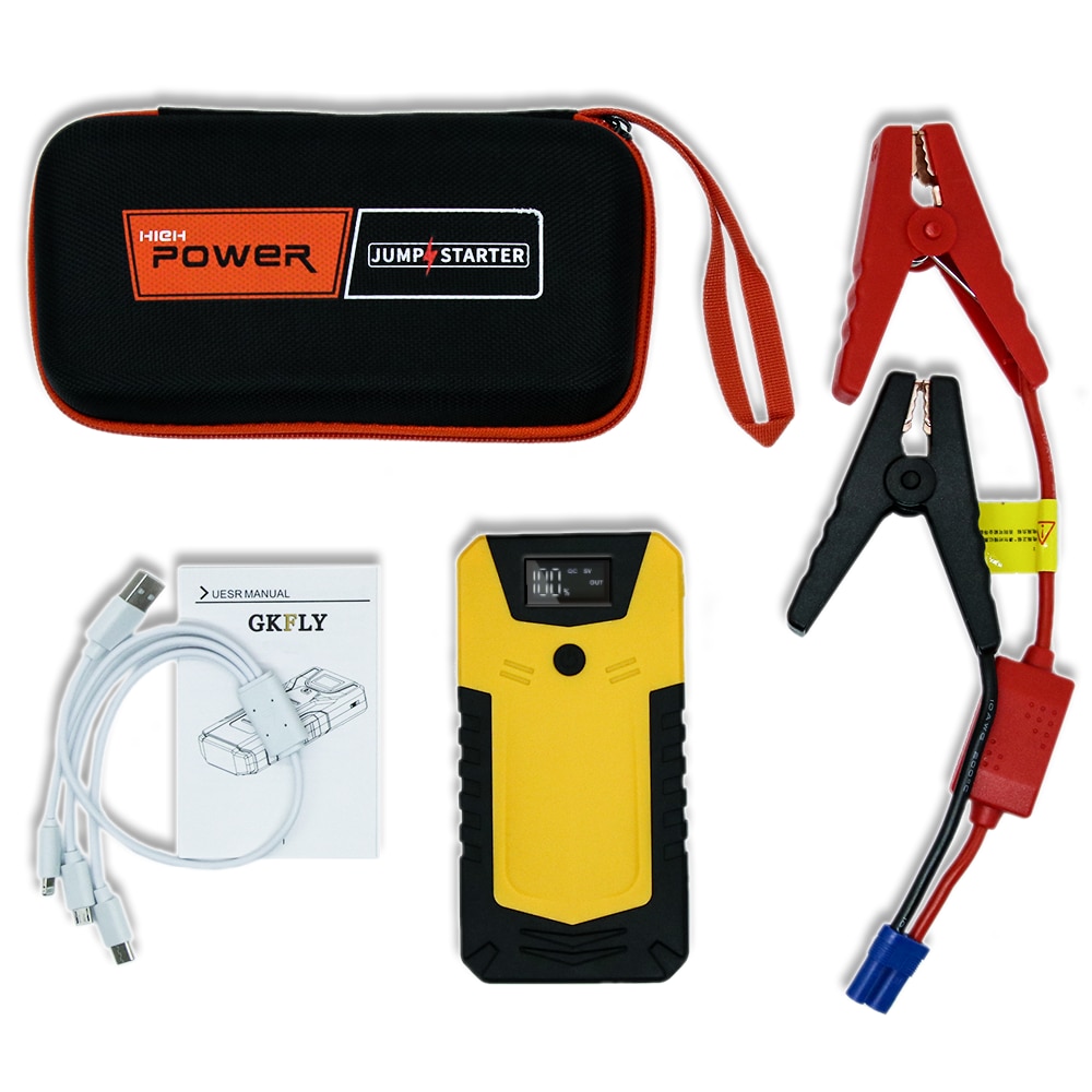 GKFLY emergencia 20000mAh dispositivo de arranque 12V 400A cargador de batería de coche gasolina Diesel arrancador de batería de coche banco de energía coche cargador LED