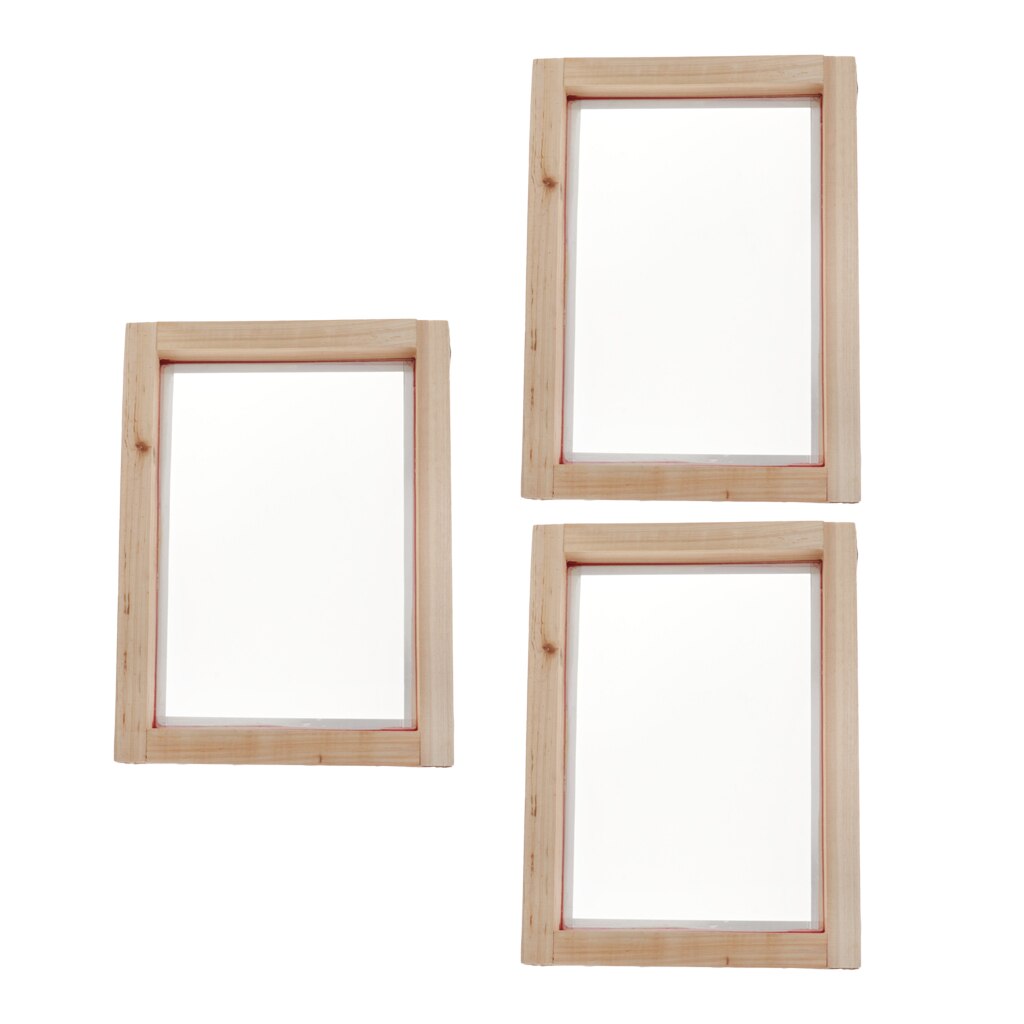 3pcs Screen Printing Frame Mesh Screen With Natural Wooden Frame Print Garment