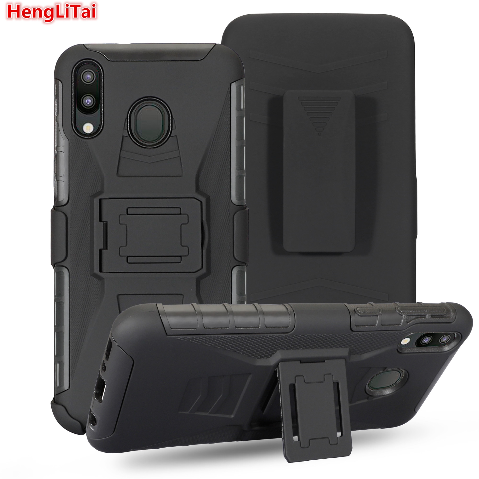 À prova de choque robusto híbrido combo caso duro armadura capa + clipe de cinto coldre para huawei p20/p20 pro/p20 lite/p30/p30 pro/p30 lite