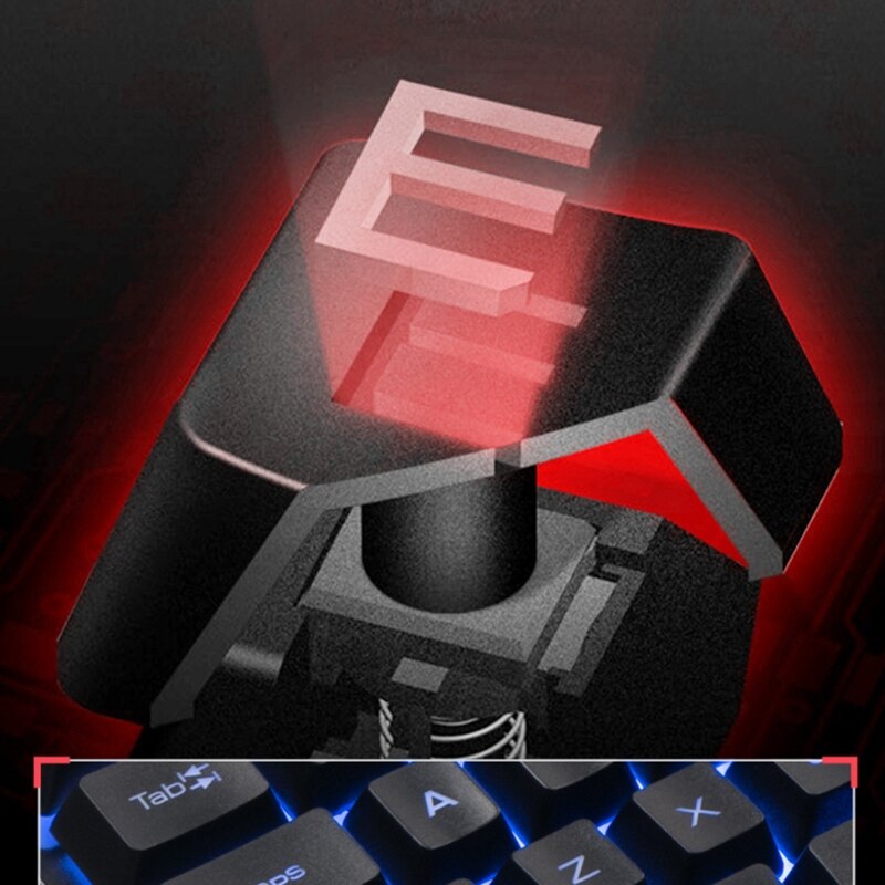 Mechanische Toetsenbord Muis Rainbow Backlit Mechanische Gevoel 104 Toetsen Voor Desktop