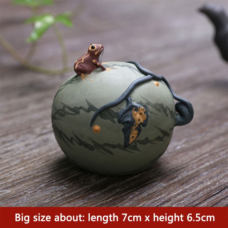 Ceramic Frog Tea Pet Cute Tea Set Ornaments Tea Set Accessories Spray Water Frog Tea Pet Heat Expansion Andcontraction Principle: 7x6.5cm