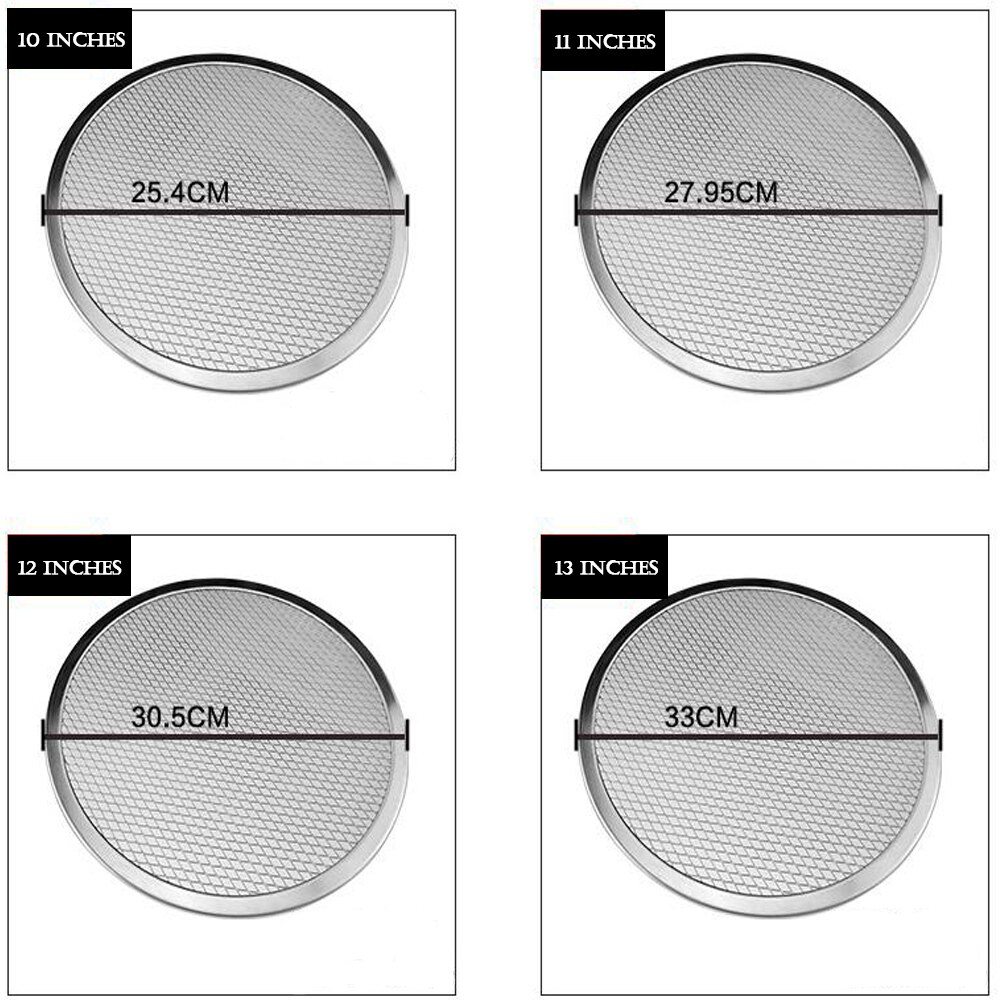 Pizza Tray Mesh Seamless Aluminum Pancake Pizza Screen Baking Tray Metal Net Bakeware Kitchen Baking Tools 6-22inch
