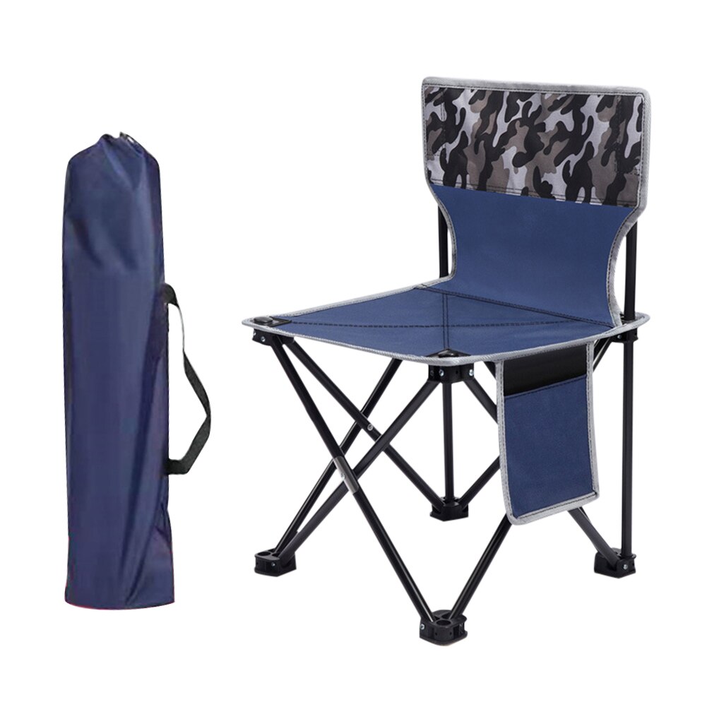 Tragbare Camping Angeln Stuhl Freizeit Falten Hocker Aluminium Legierung Lager Stühle Picknick BBQ Garten Wandern Hocker: Tarnung Blau