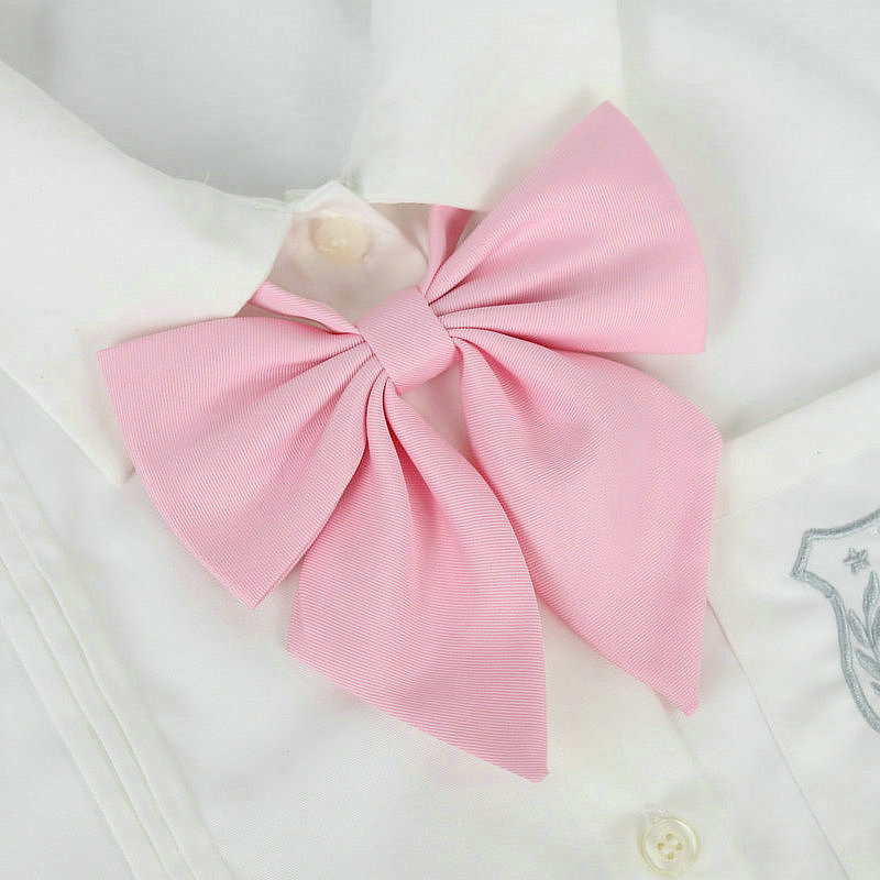 Solid Colors Big Bowknot JK Neckwear Girls Bow Tie Necktie Choker For Preppy Students Japanese Korean School Uniforms Shirts Tie: GRAY