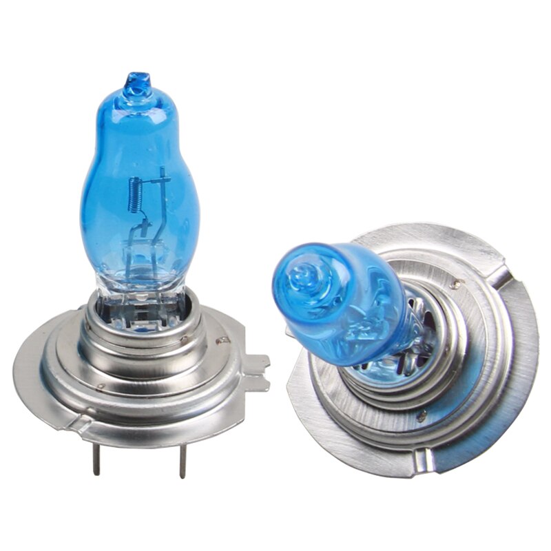 2PC 100W H7 Car Halogen Fog Light HeadLight DRL HOD Lamp Dark Blue Glass Replacement Bulbs Super bright 6000K white