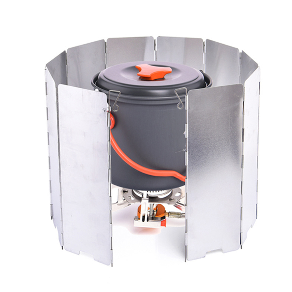 Draagbare Oven Wind Deflector Aluminium Opvouwbare Camping Gasfornuis Voorruit Platen Met Pin Opbergtas