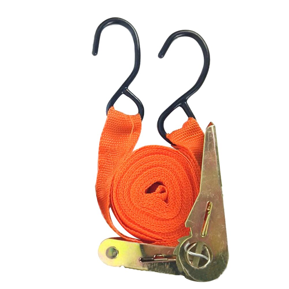 2pcs Motorcycle Lashing Bike Transport Strong Car Cargo Equipment Tension Rope Truck Tow Ratchet Strap Tie Down Belt Luggage Bag