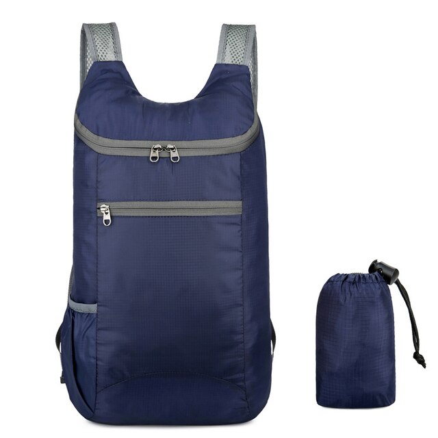 Mochila impermeable de 20L para hombre y mujer, bolso de día plegable, ultraligero, para viajes al aire libre, senderismo, escalada: 98048-Dark Blue