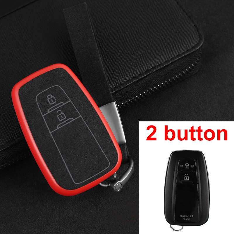 Car Key Chain Ring Fob Cover Case For Toyota Camry RAV4 Avalon Corolla Cross C Hr Prius 86 Mirai Prado Red I.599016147