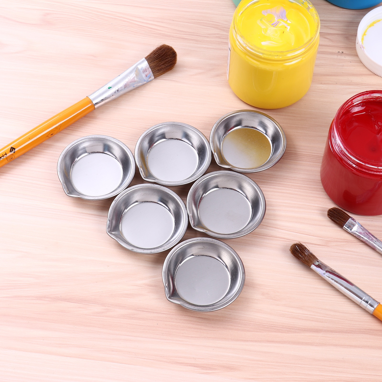 Bandeja de pintura de Color de acero inoxidable, 12 Uds., paleta de pintura de Color, modelo Gundam, Hobby, herramientas de intemperie para colorear