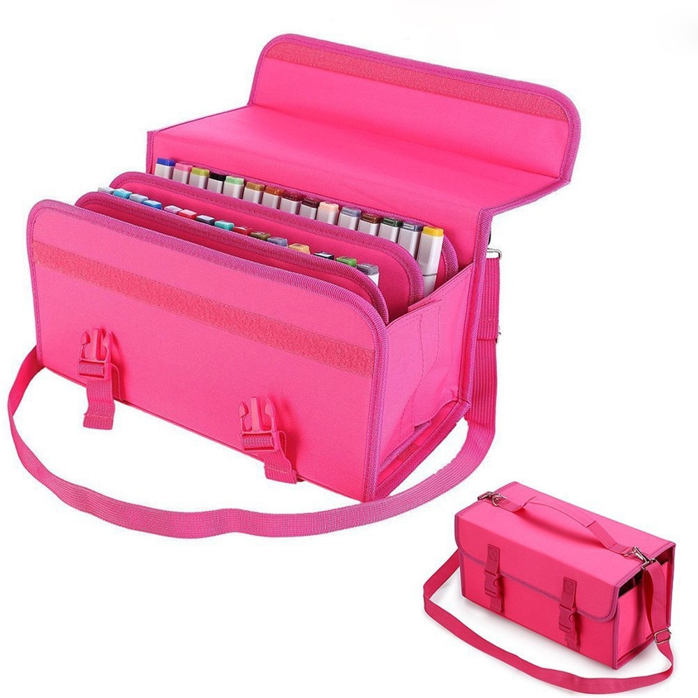 120 Holes Marker Pencil Case School Big Art Marker Pencilcase for Girl Boy Cartridge Box Storage Pen Bag Stationery