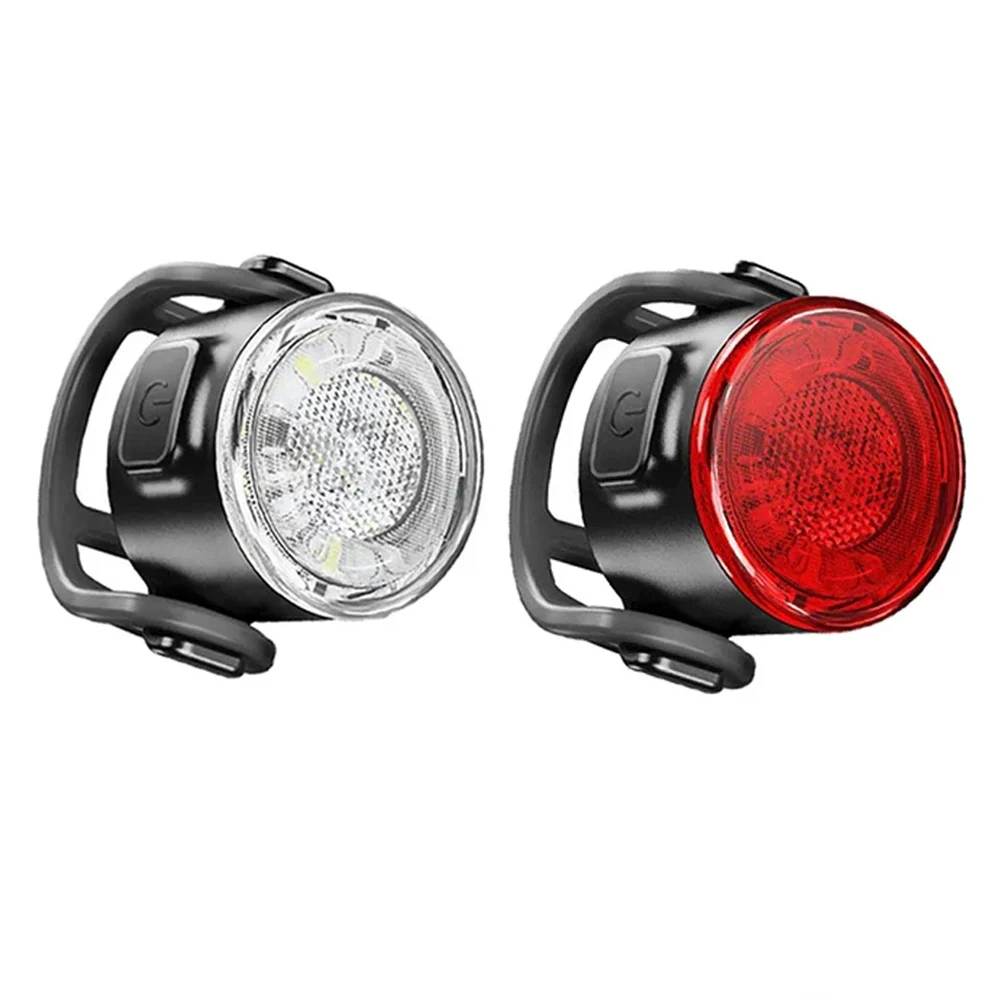 Fietslichtset USB Oplaadbare LED Fietskoplamp Achterlichten Nachtrijden Veiligheidswaarschuwing Achterlicht Fiets Voor Achter Lampen: YELLOW