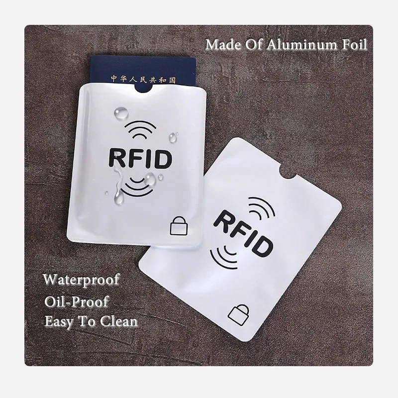 10 stücke Anti-Scan-Schutz karten hülle Anti magnetische Aluminium folie tragbare Bankkarte halter Kredit NFC RFID-Kartens chutz hülle