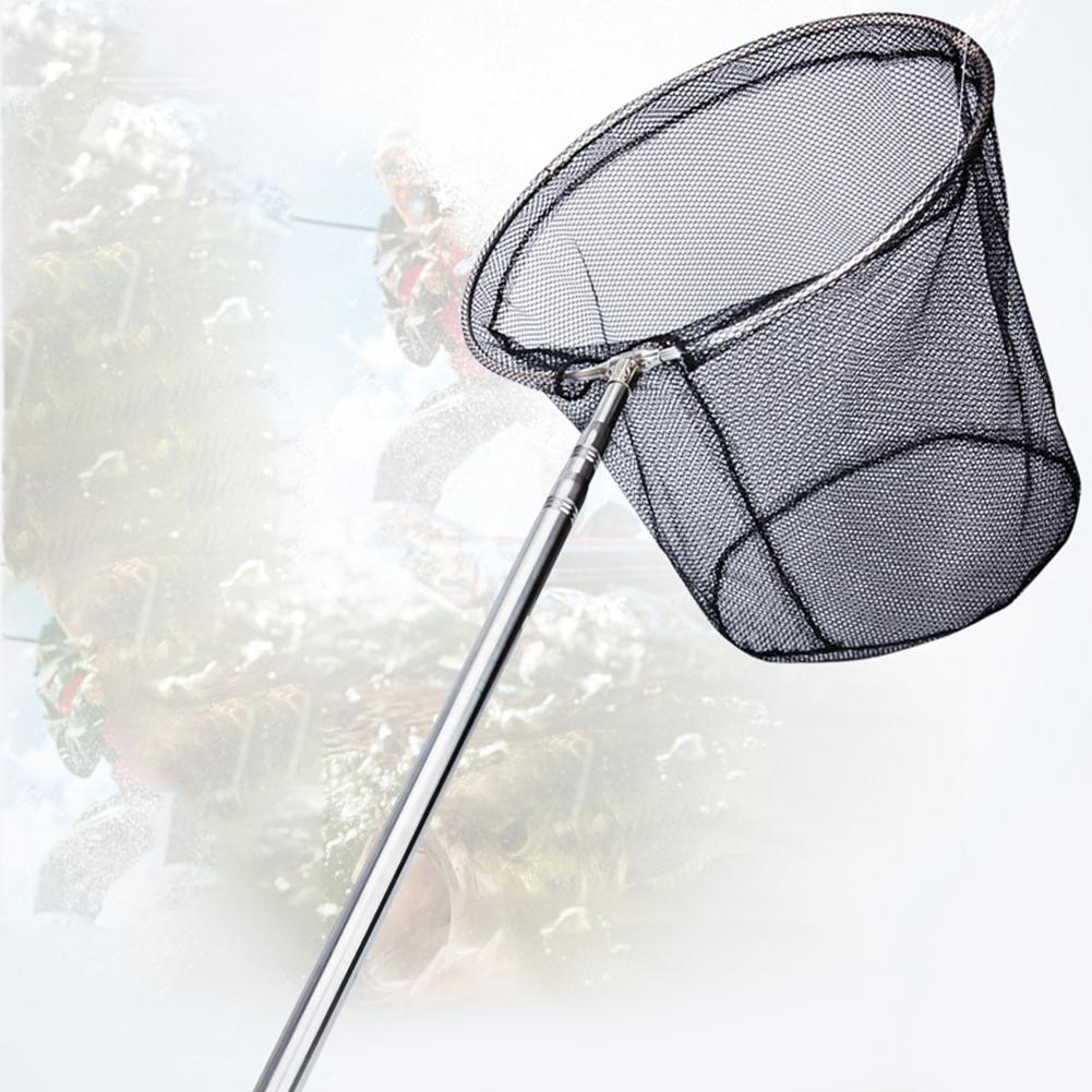 Visnet Uitschuifbare Positionering Roestvrijstalen Visnet Opvouwbare Dip Net Vissen Hand Netto Pocket Vistuig Accessoires: Default Title