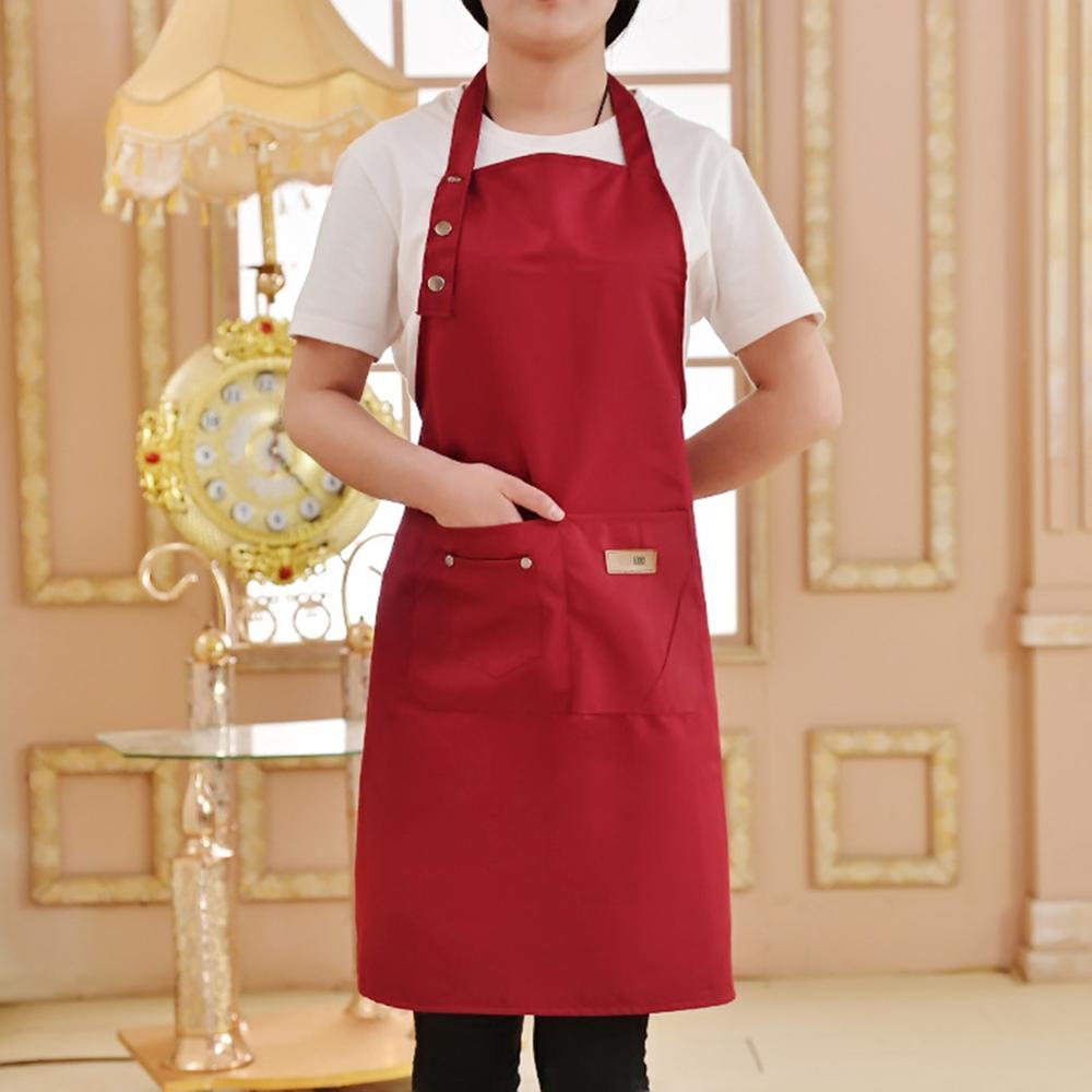 Pure kleur koken keukenschort voor vrouwen mannen chef-kok ober café winkel bbq kapper schorten slabbetjes keuken accessoire: Rood