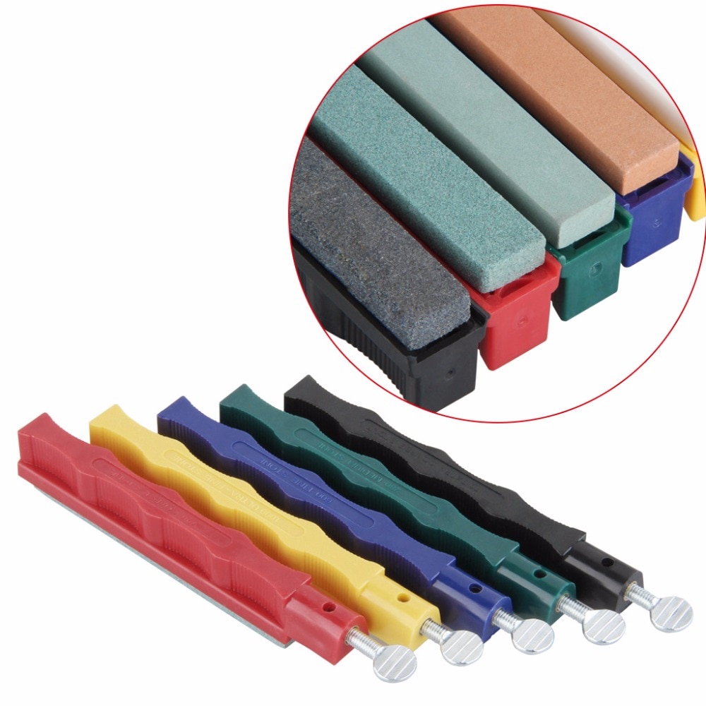 Molibao Knife Sharpener Deluxe 5 Whetstones Set Sharpening System Grindstone 5 Stones Extra Coarse Sharpener Kit Kitchen Tool