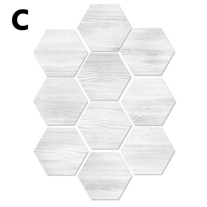 10Pcs/Lot Wood Texture Floor Sticker Waterproof Pvc Diy Stick Ground Wallpaper For Kitchen Bathroom Home Decor Floor Decal: C