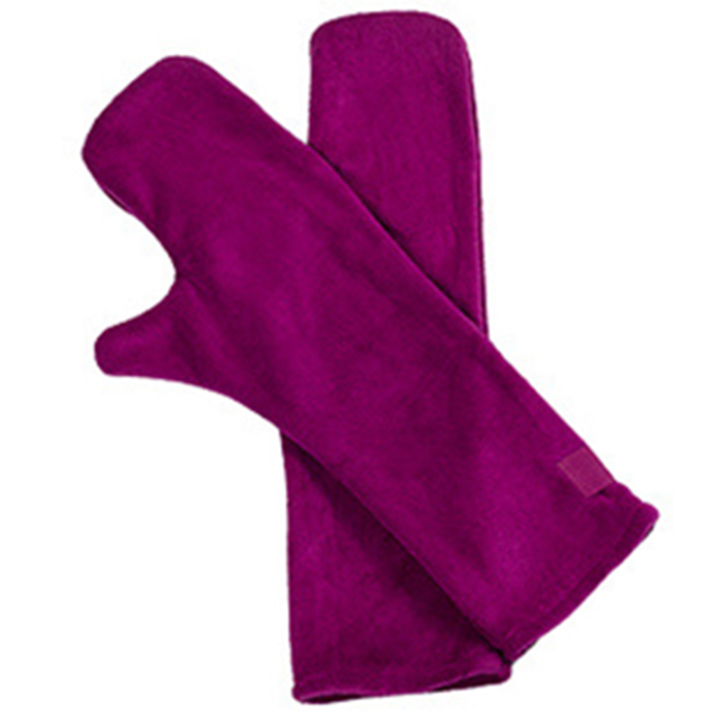 Pet Drying Gloves Bathing Bathrobe Towel Cleaning Glove Super Absorbent Pet Drying Mitts Microfiber for Massaging Dog Cat Horses: Purple