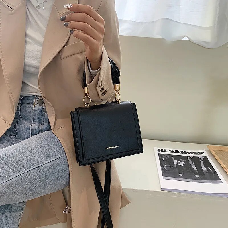 Lhxcy Clamshell Pu Lederen Crossbody Tassen Hoge Capaciteit Keten Rits Gesp Schoudertassen Mode Zachte Tas