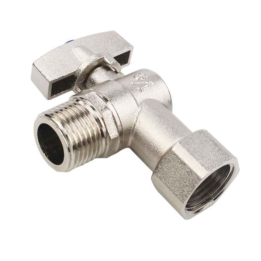 Full Copper Thickening 4 Points Female Thread Angle Valve Large Flow Rate 1/2 Thread Triangle Valve Right Angle Ball Valve