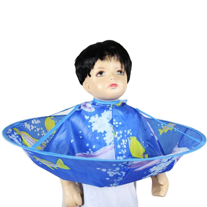 Kids Cute Hair Care Shampoo Capes Unique Hair Cut Clothes Waterproof Haircut Blue Cloak